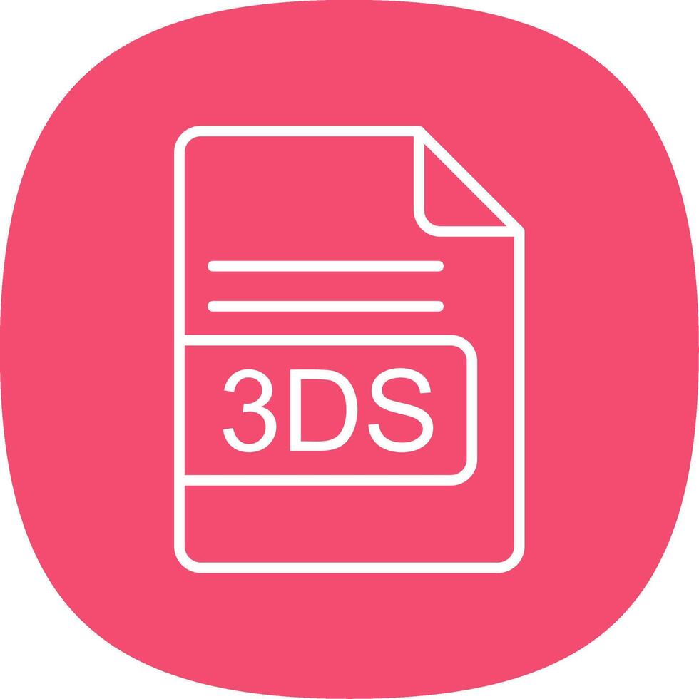 3ds archivo formato línea curva icono diseño vector