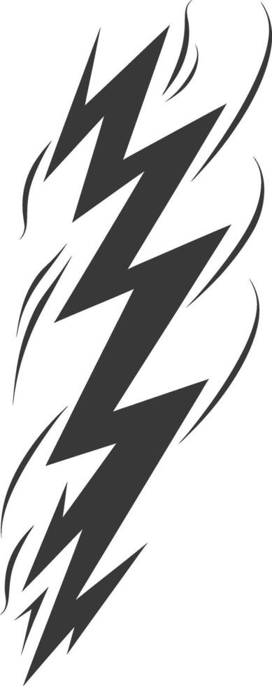 Silhouette Lightning strike bolt black color only vector