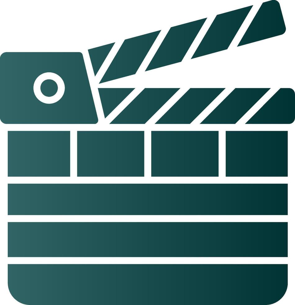 Clapperboard Glyph Gradient Icon vector