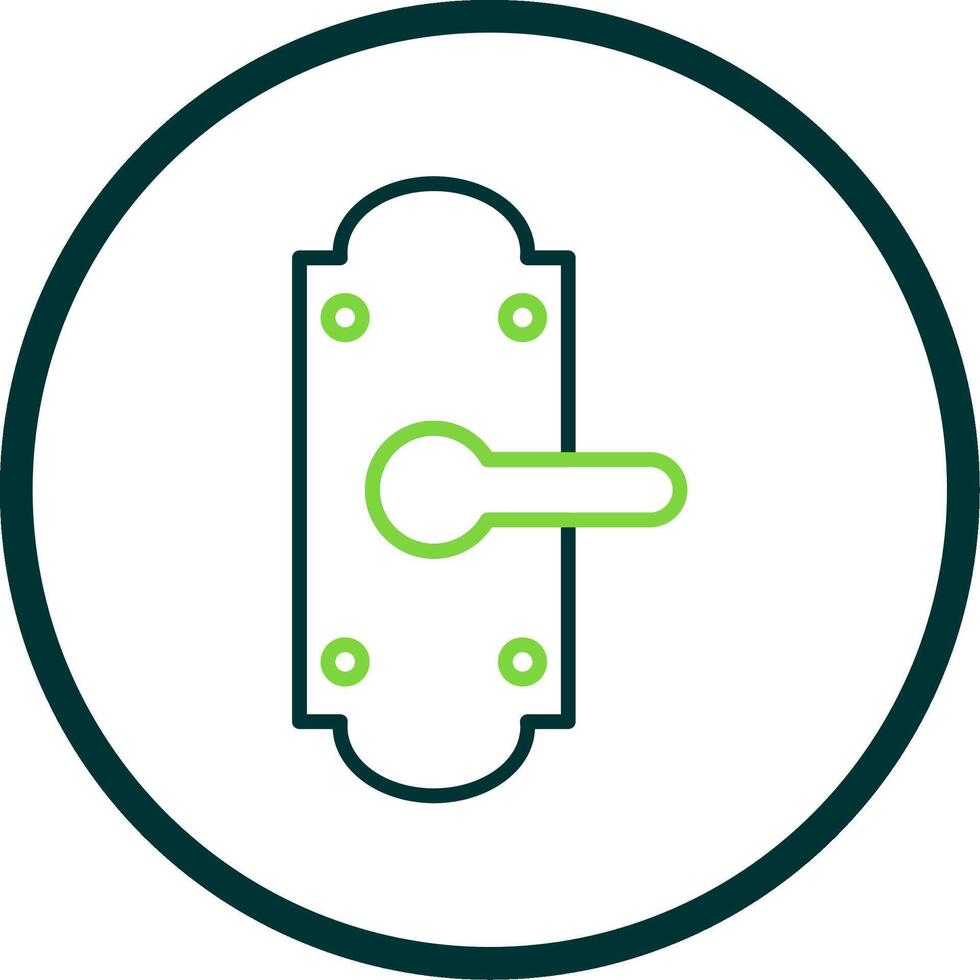 Door Lock Line Circle Icon Design vector