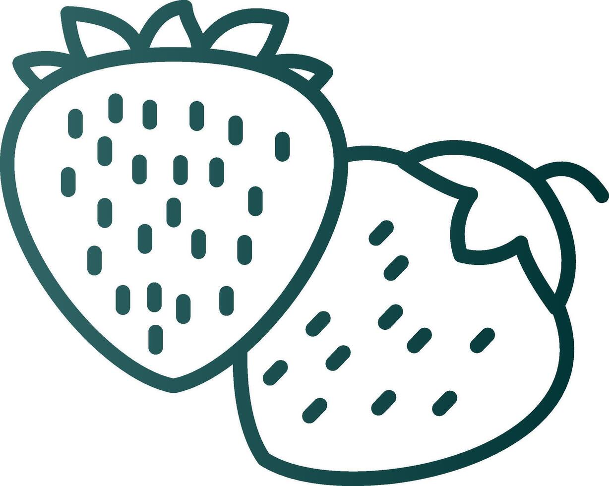 Strawberries Line Gradient Icon vector