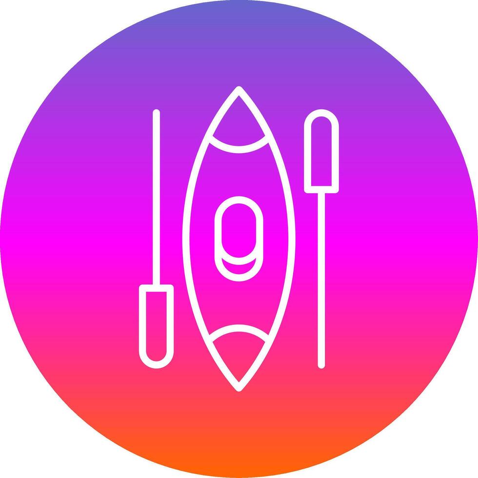 Canoe Line Gradient Circle Icon vector