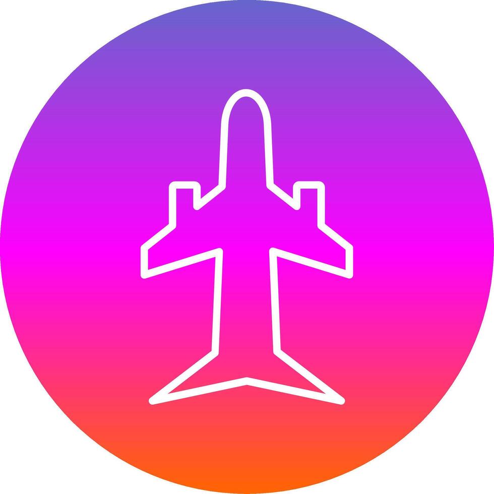 Plane Line Gradient Circle Icon vector
