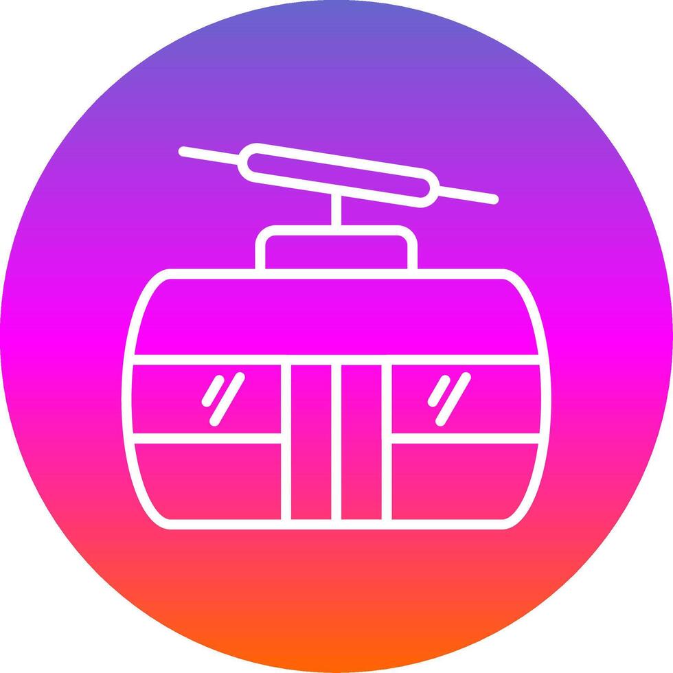Cableway Line Gradient Circle Icon vector