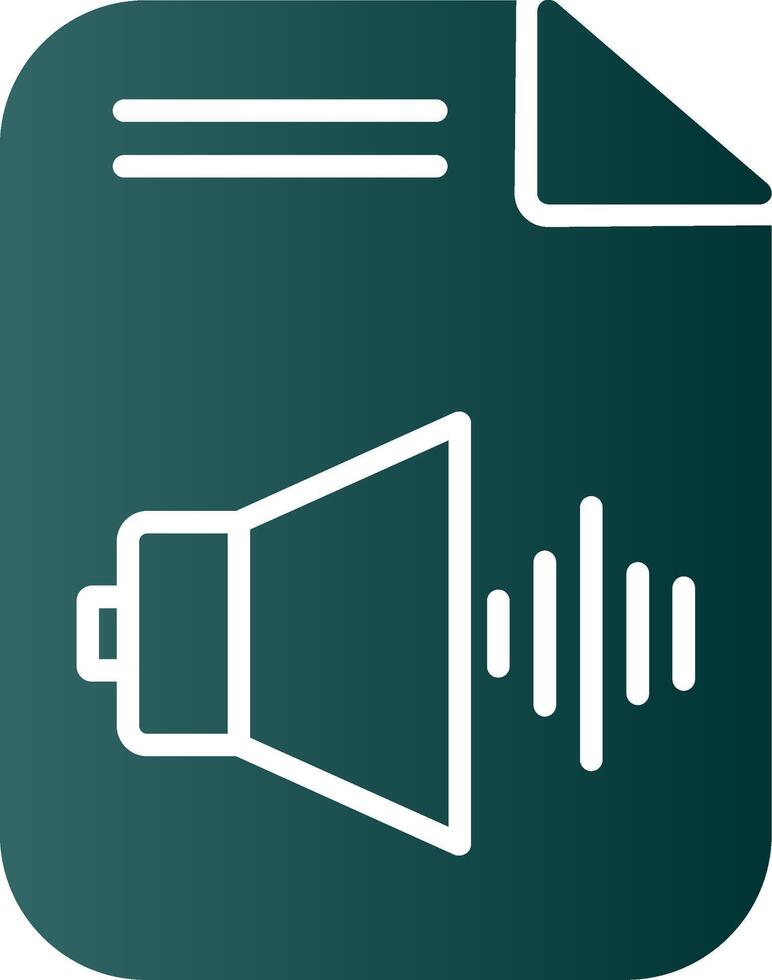 Audio File Glyph Gradient Icon vector