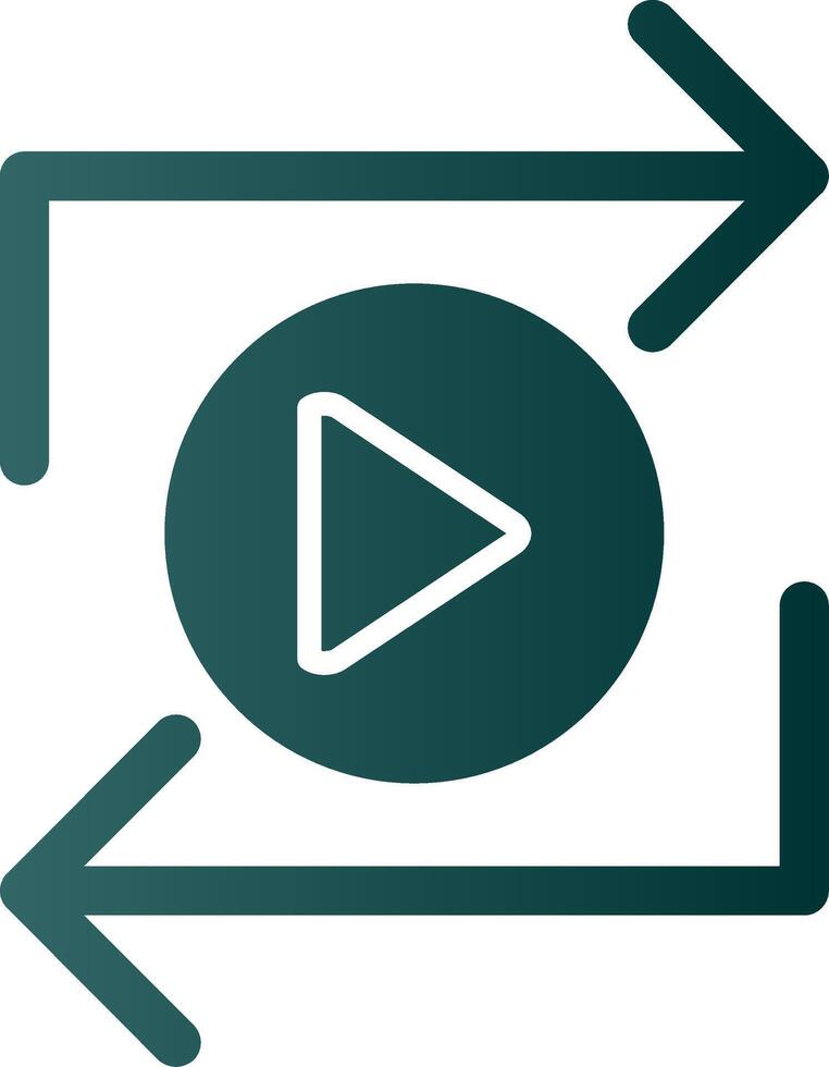 Replay Glyph Gradient Icon vector