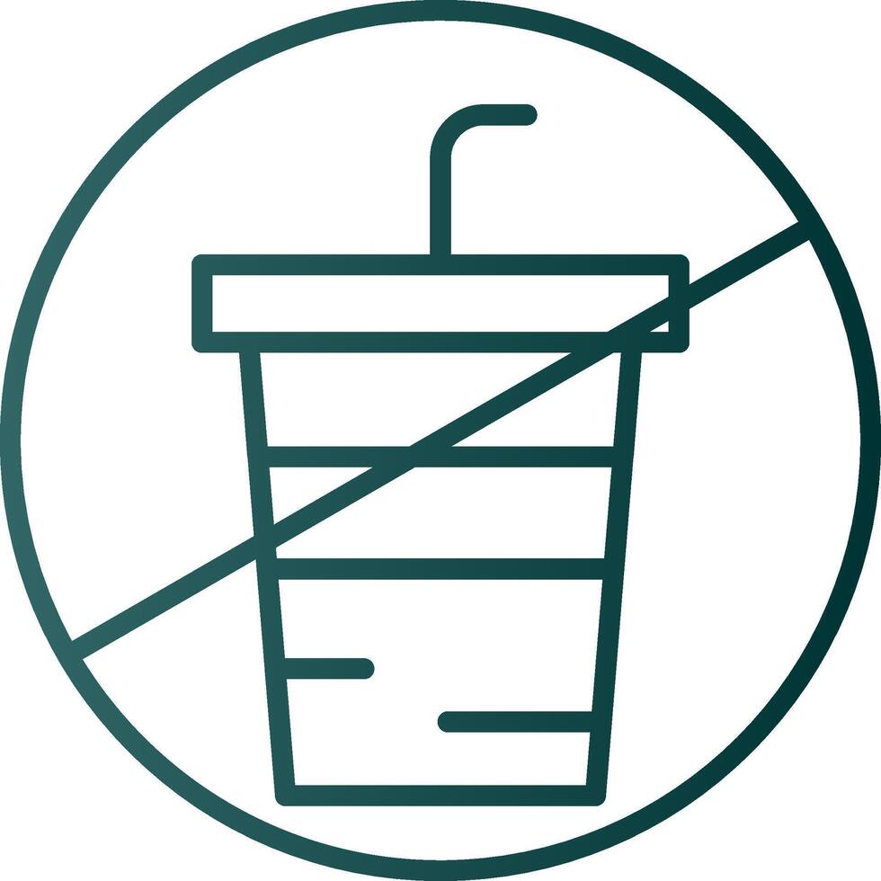 No Drink Line Gradient Icon vector