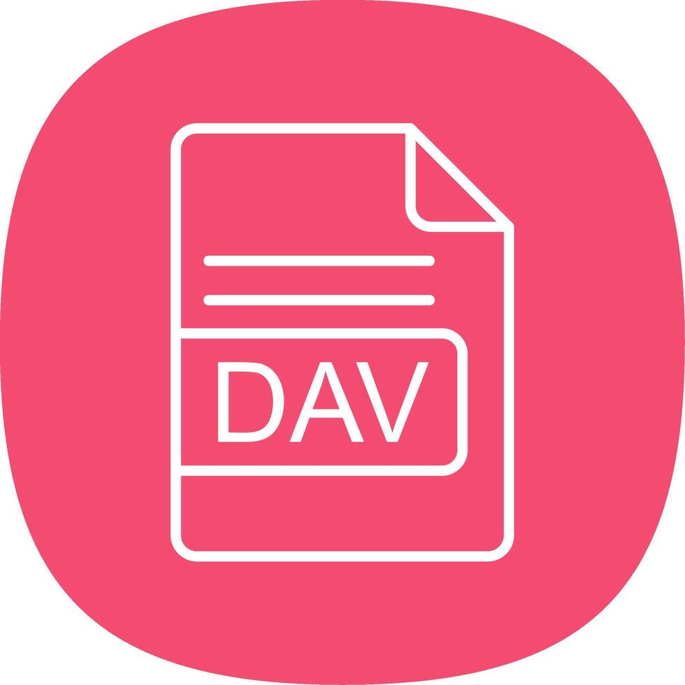 DAV File Format Line Curve Icon Design vector