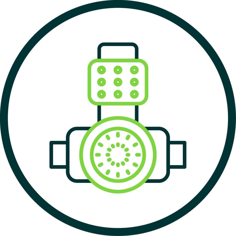 Head Light Line Circle Icon Design vector