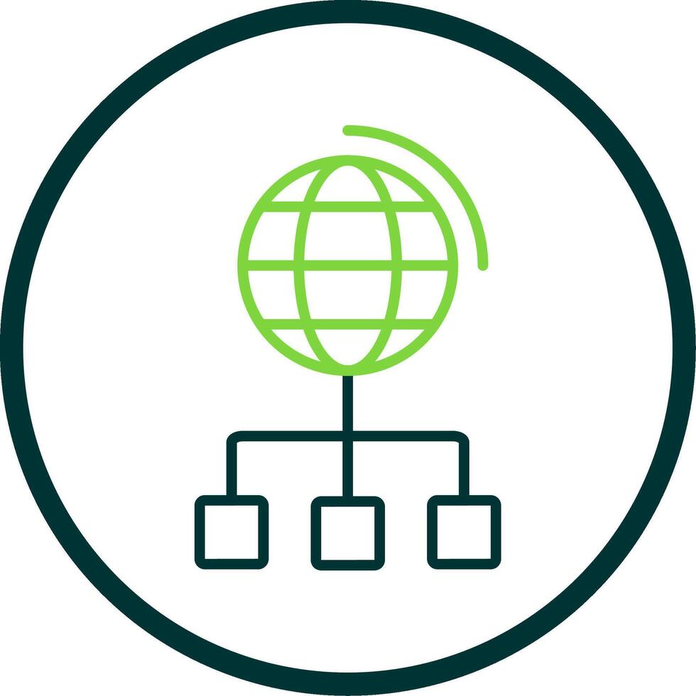 Social Network Line Circle Icon Design vector