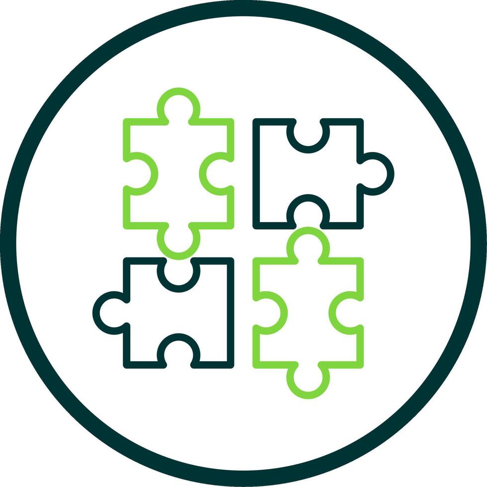 Jigsaw Line Circle Icon Design vector
