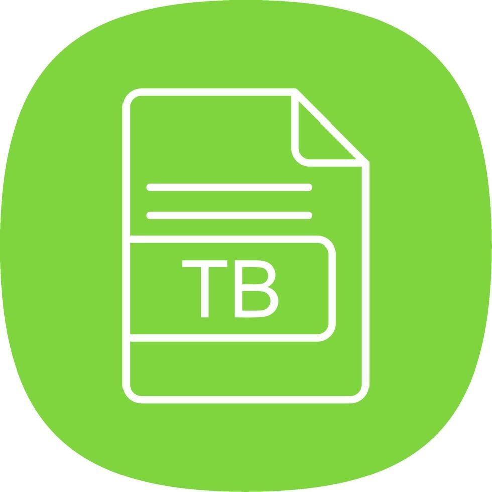 TB File Format Line Curve Icon Design vector