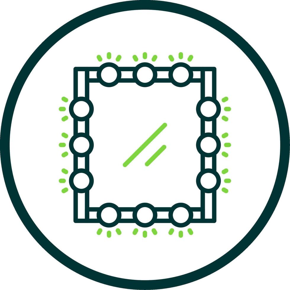 Mirror Line Circle Icon Design vector