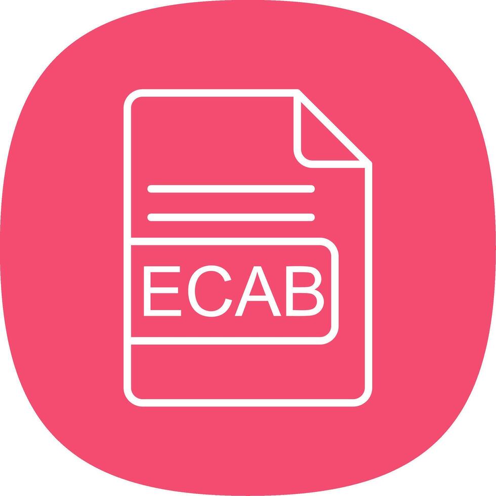 ECAB File Format Line Curve Icon Design vector