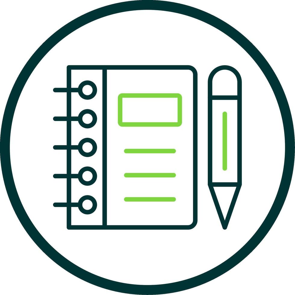 Notebook Line Circle Icon Design vector