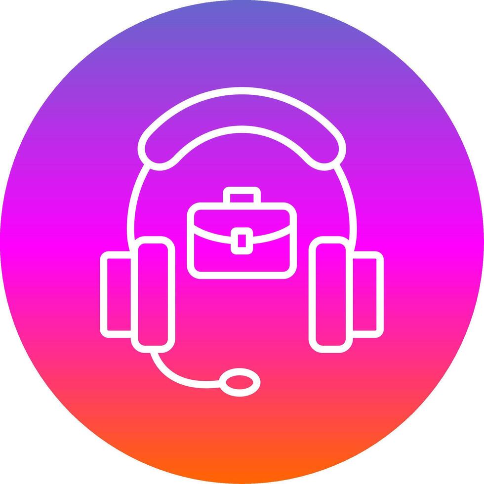 Support Line Gradient Circle Icon vector