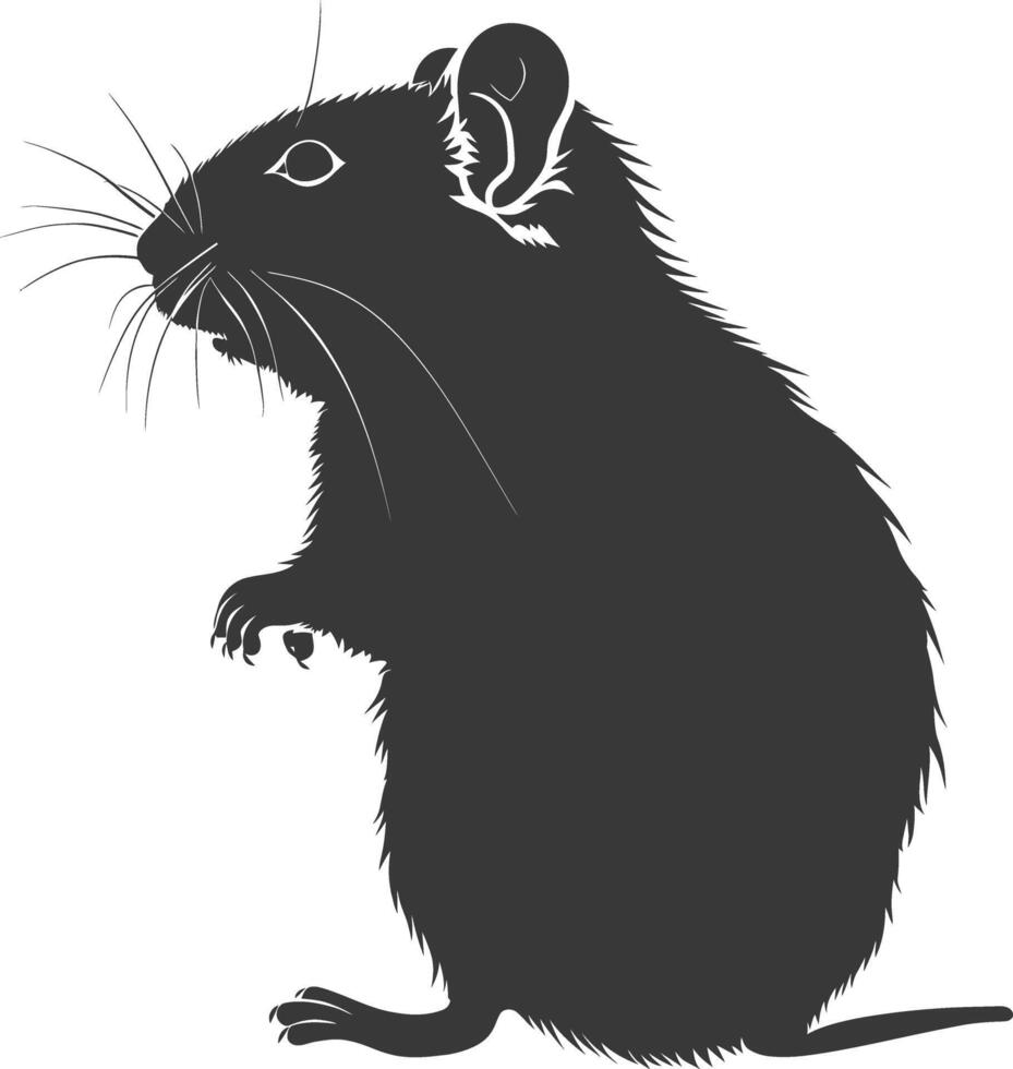 Silhouette hamster animal black color only full body vector