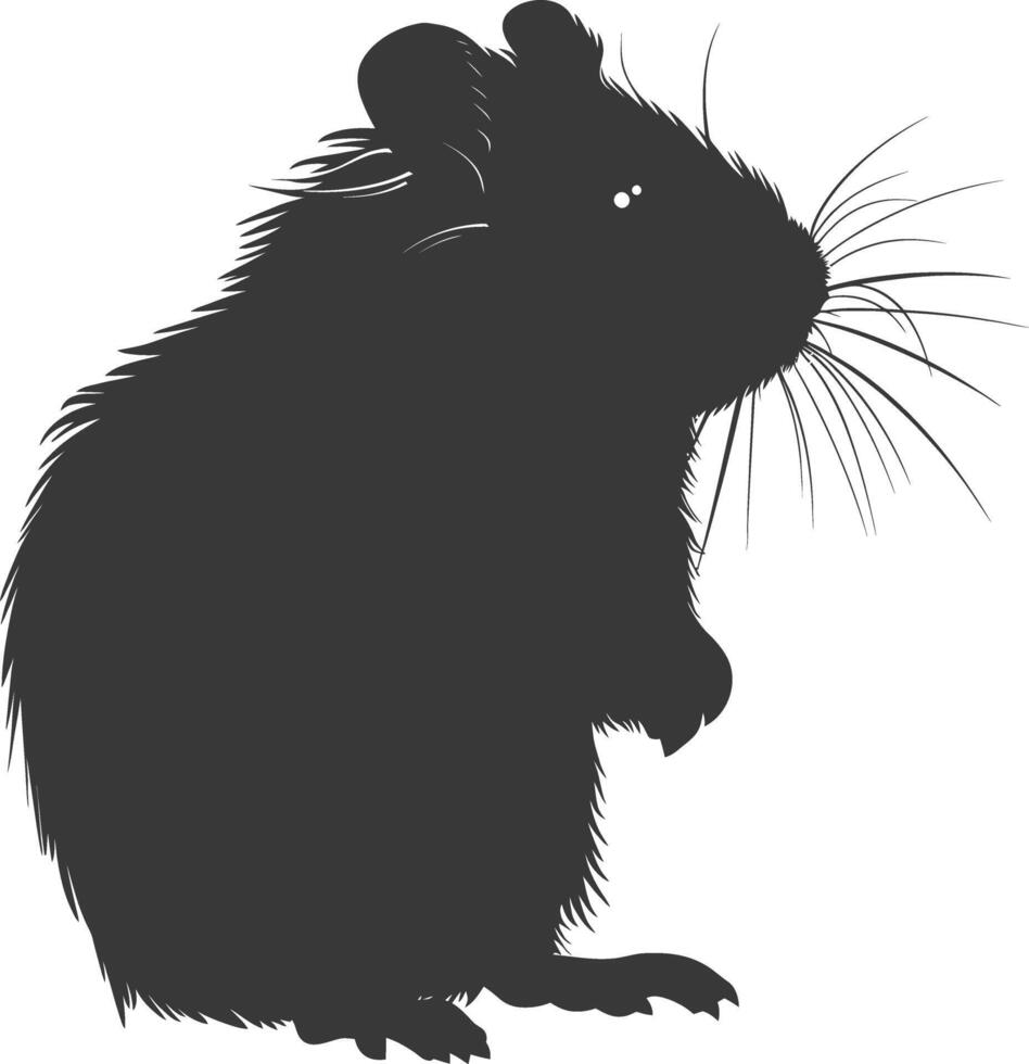 Silhouette hamster animal black color only full body vector