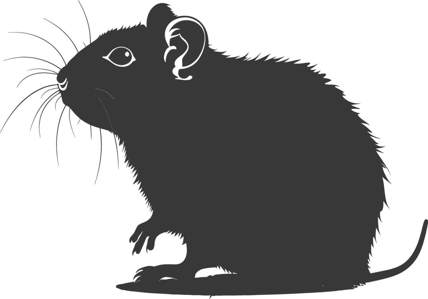 Silhouette hamster animal black color only full body vector
