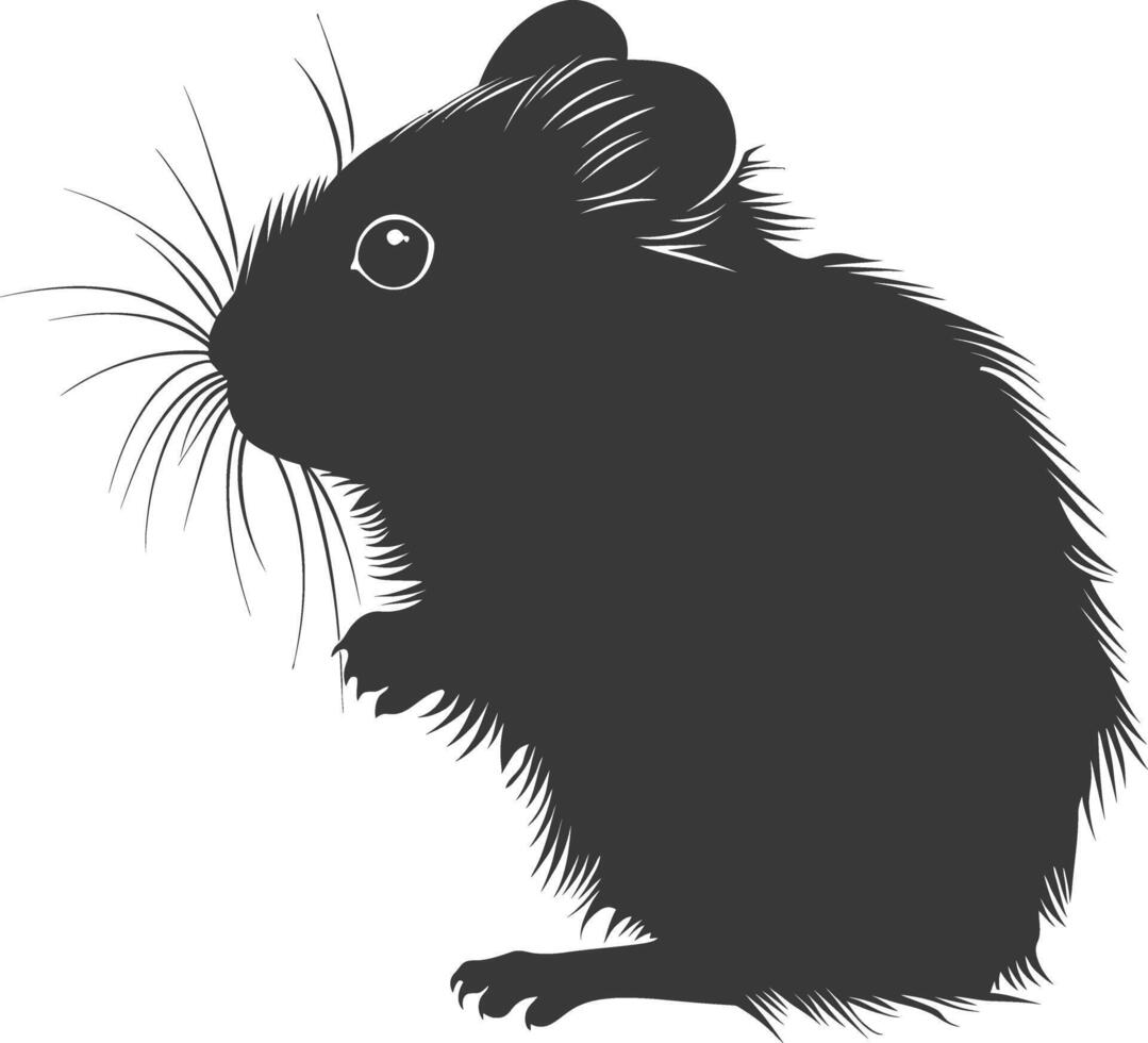 Silhouette hamster animal black color only full body vector