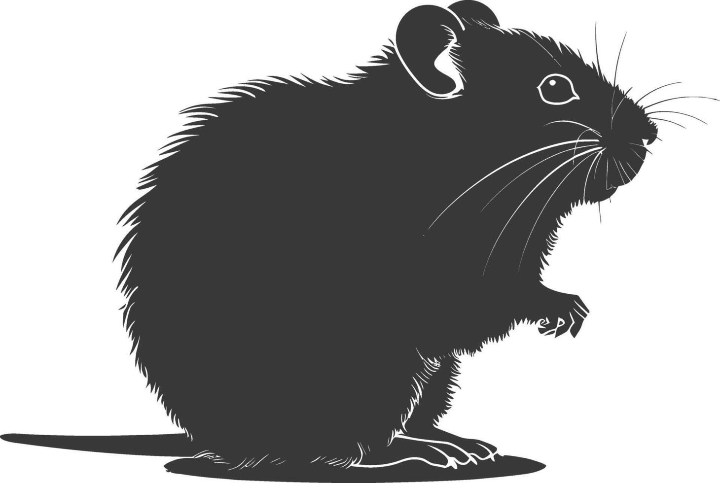 Silhouette hamster animal black color only full body vector