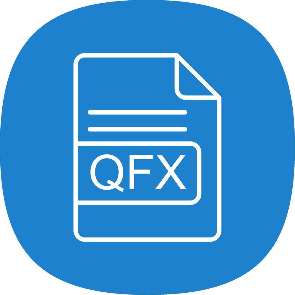 QFX File Format Line Curve Icon Design vector