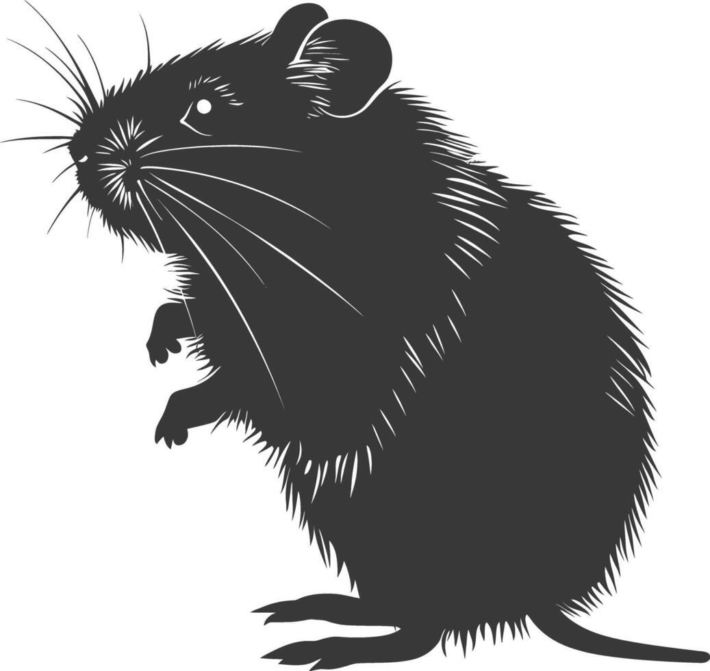 Silhouette hamster animal black color only full body vector