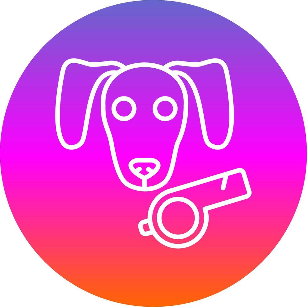 Dog Line Gradient Circle Icon vector