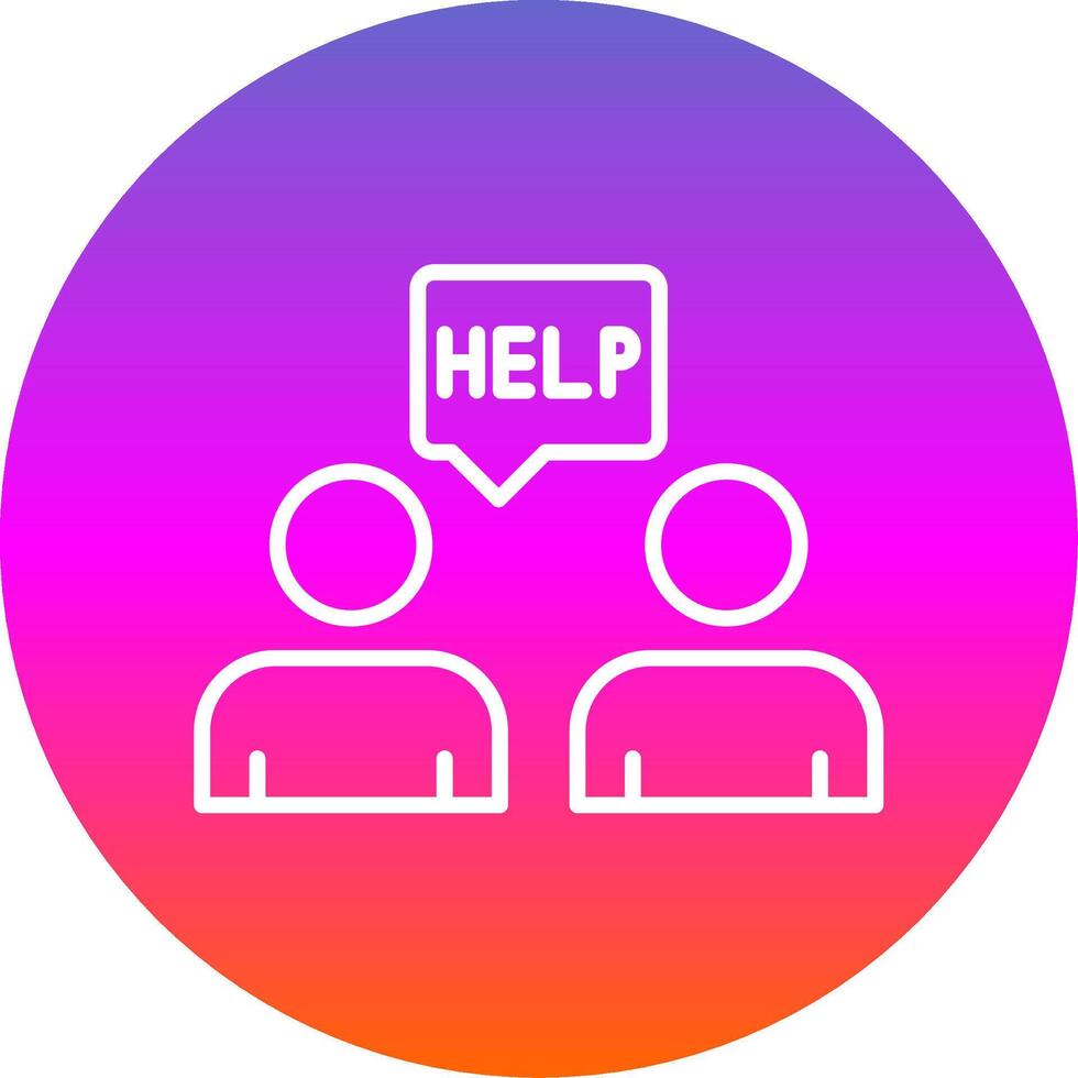 Ask For Help Line Gradient Circle Icon vector