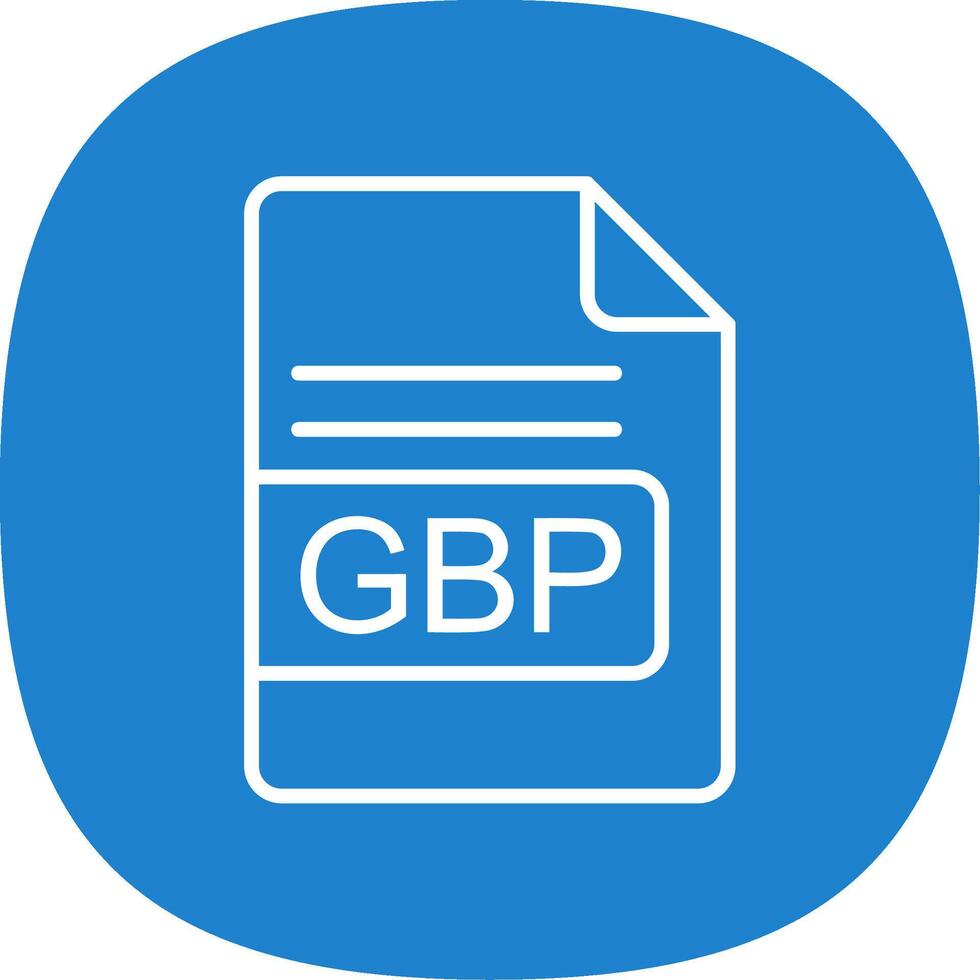 GBP archivo formato línea curva icono diseño vector