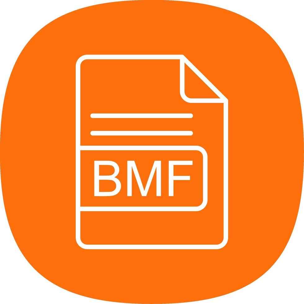 bmf archivo formato línea curva icono diseño vector