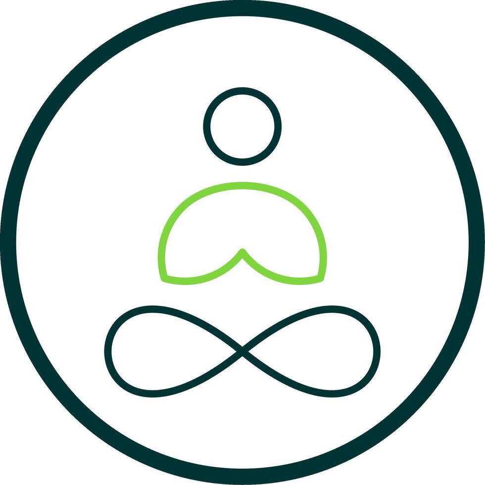 Yoga Line Circle Icon Design vector