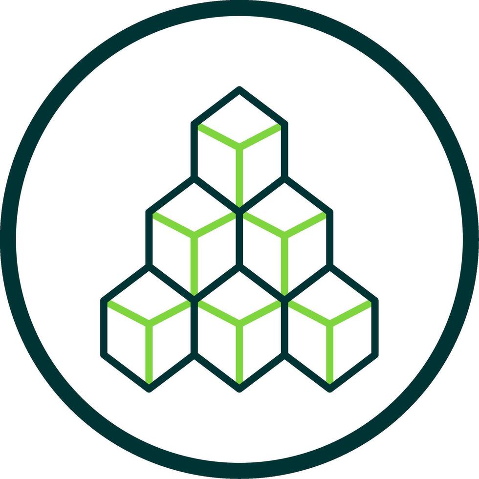 Blocks Line Circle Icon Design vector