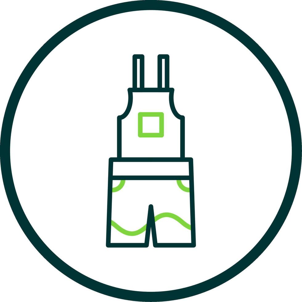 Dungarees Line Circle Icon Design vector
