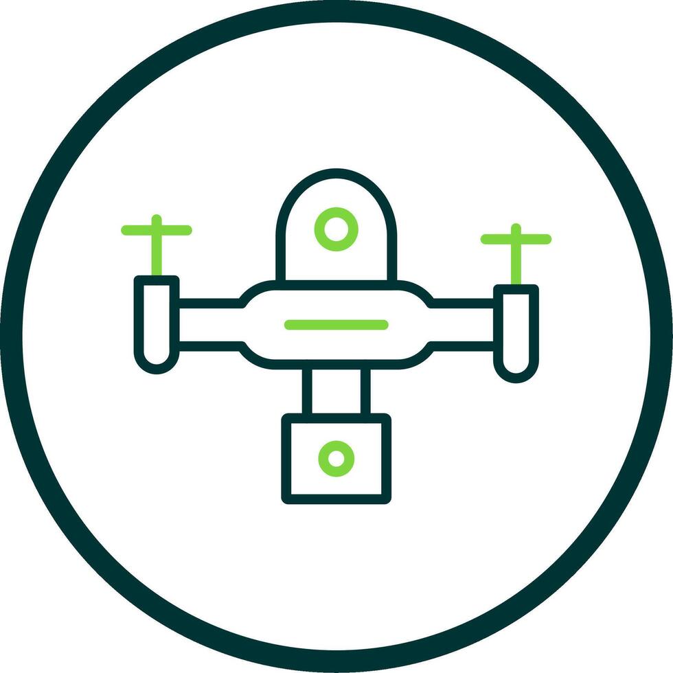 Drone Line Circle Icon Design vector