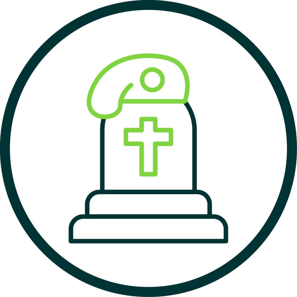 Grave Line Circle Icon Design vector