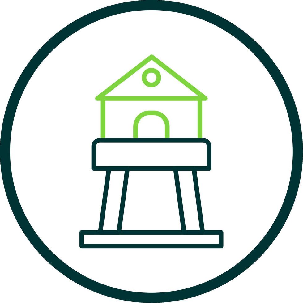 Tower Line Circle Icon Design vector
