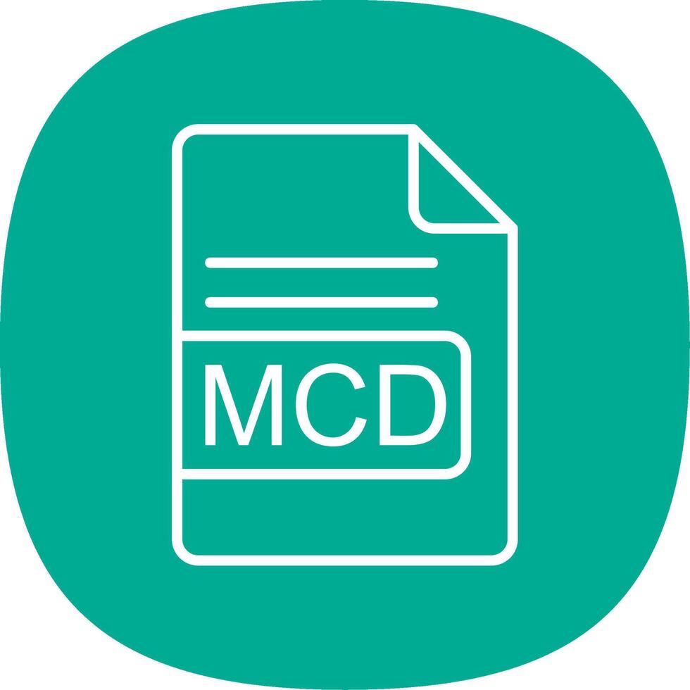 mcd archivo formato línea curva icono diseño vector