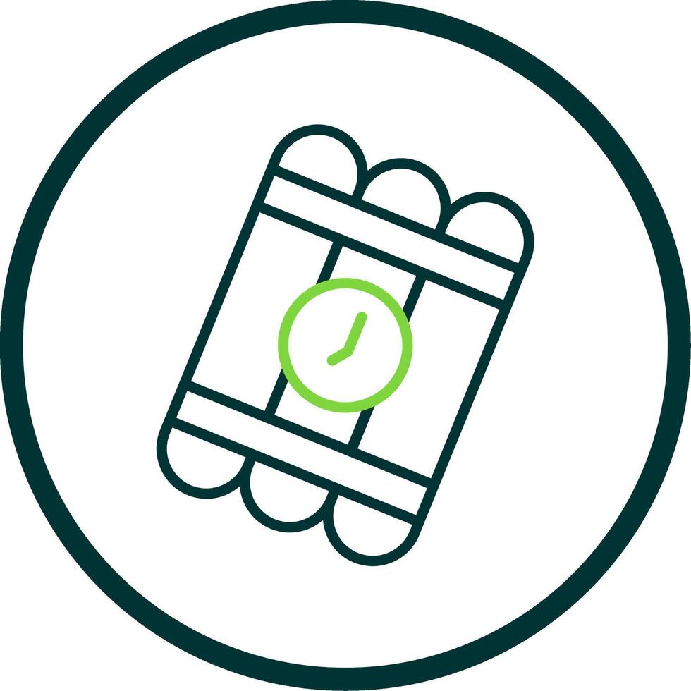 Bomb Line Circle Icon Design vector