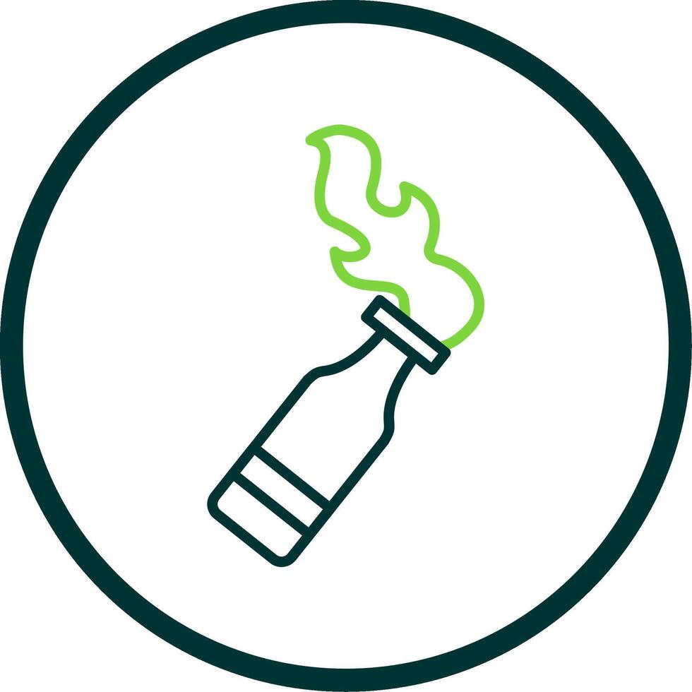 Bottle Line Circle Icon Design vector
