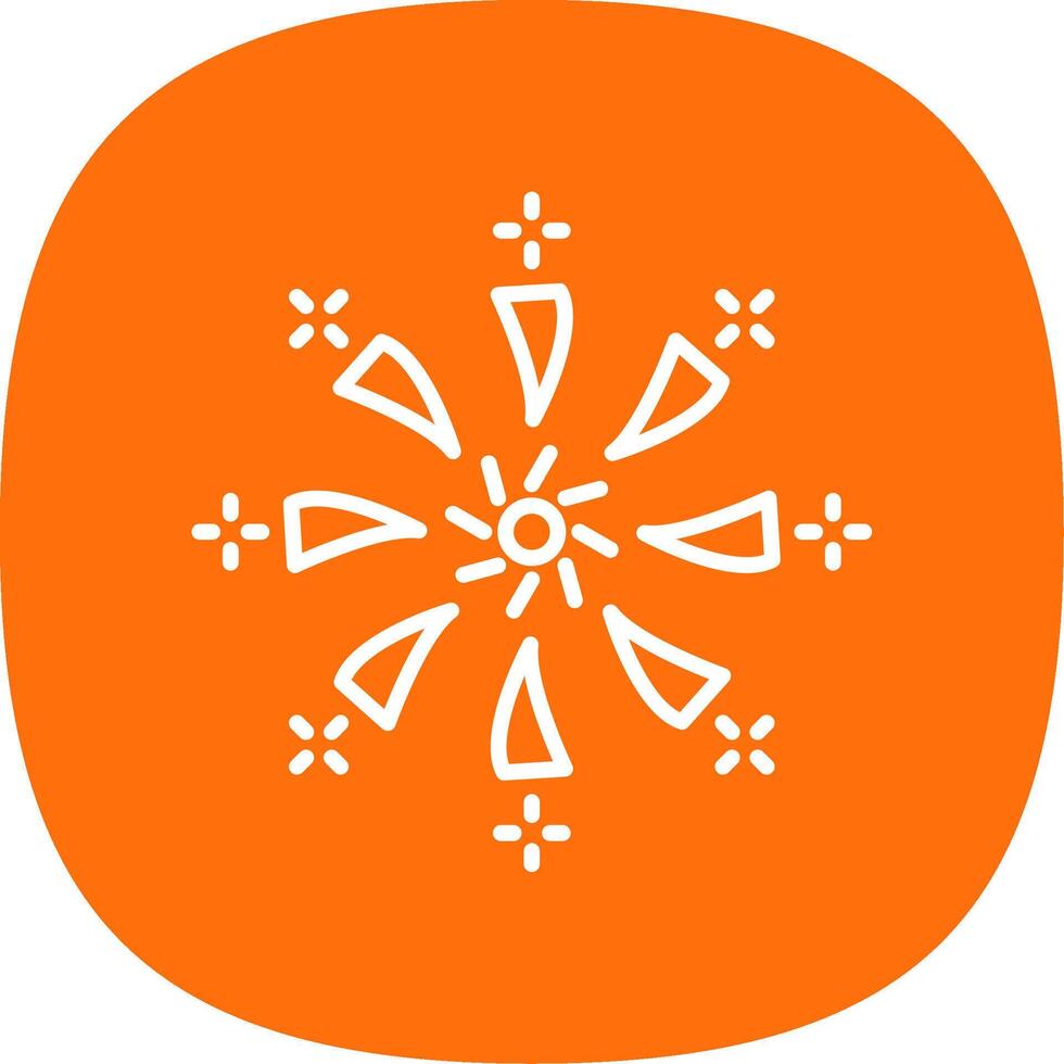Firework Line Curve Icon Design vector