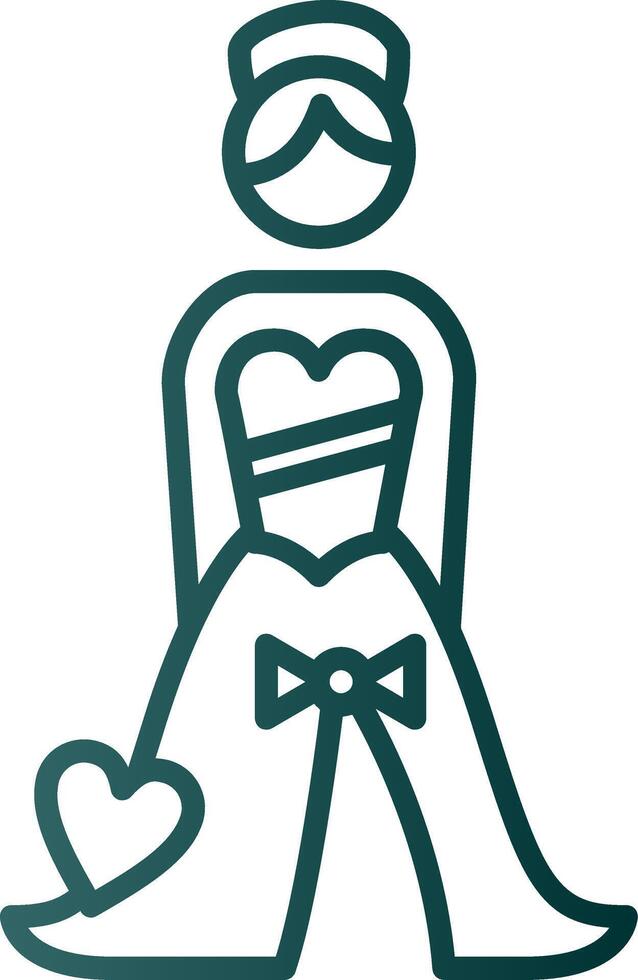 Bride Line Gradient Icon vector