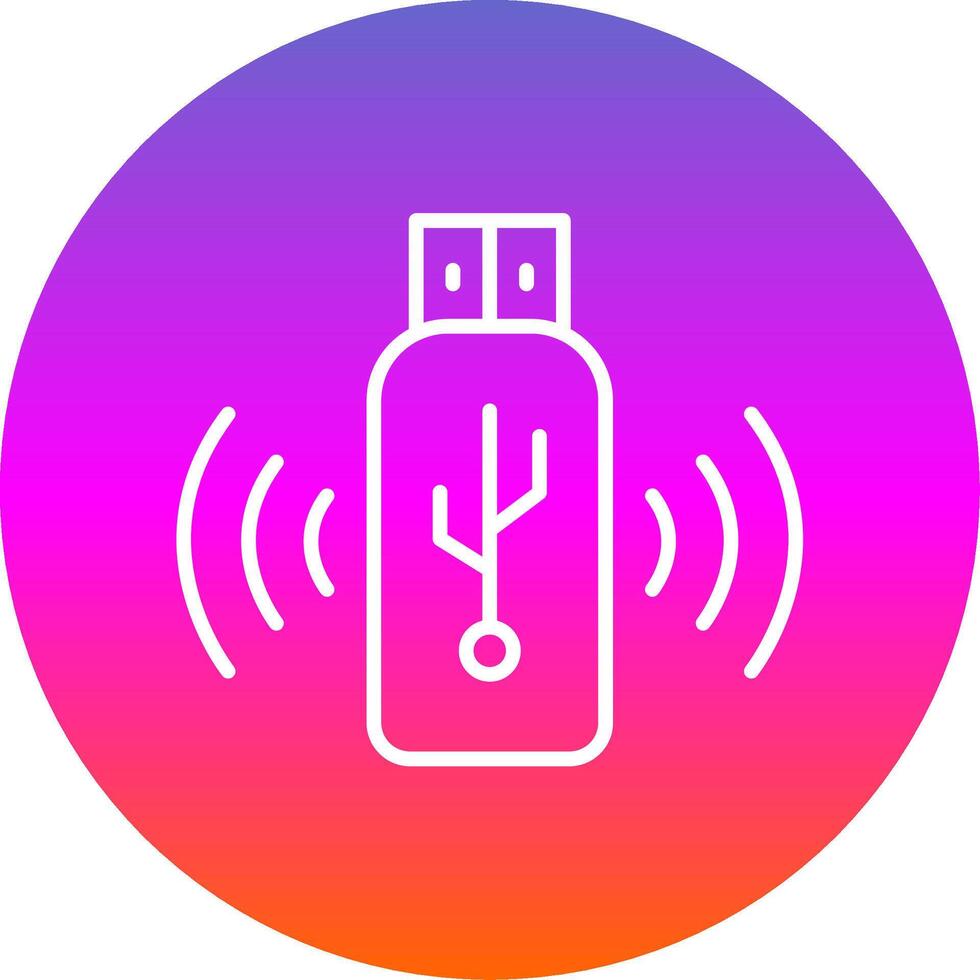 Usb Line Gradient Circle Icon vector