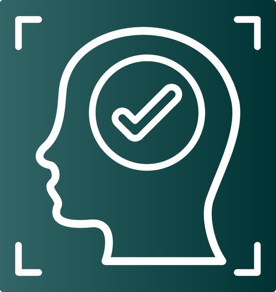 Face Recognition Glyph Gradient Icon vector