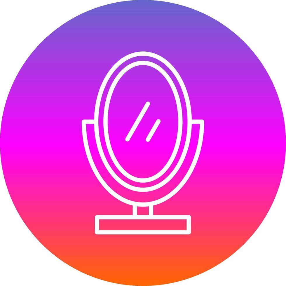 Mirror Line Gradient Circle Icon vector