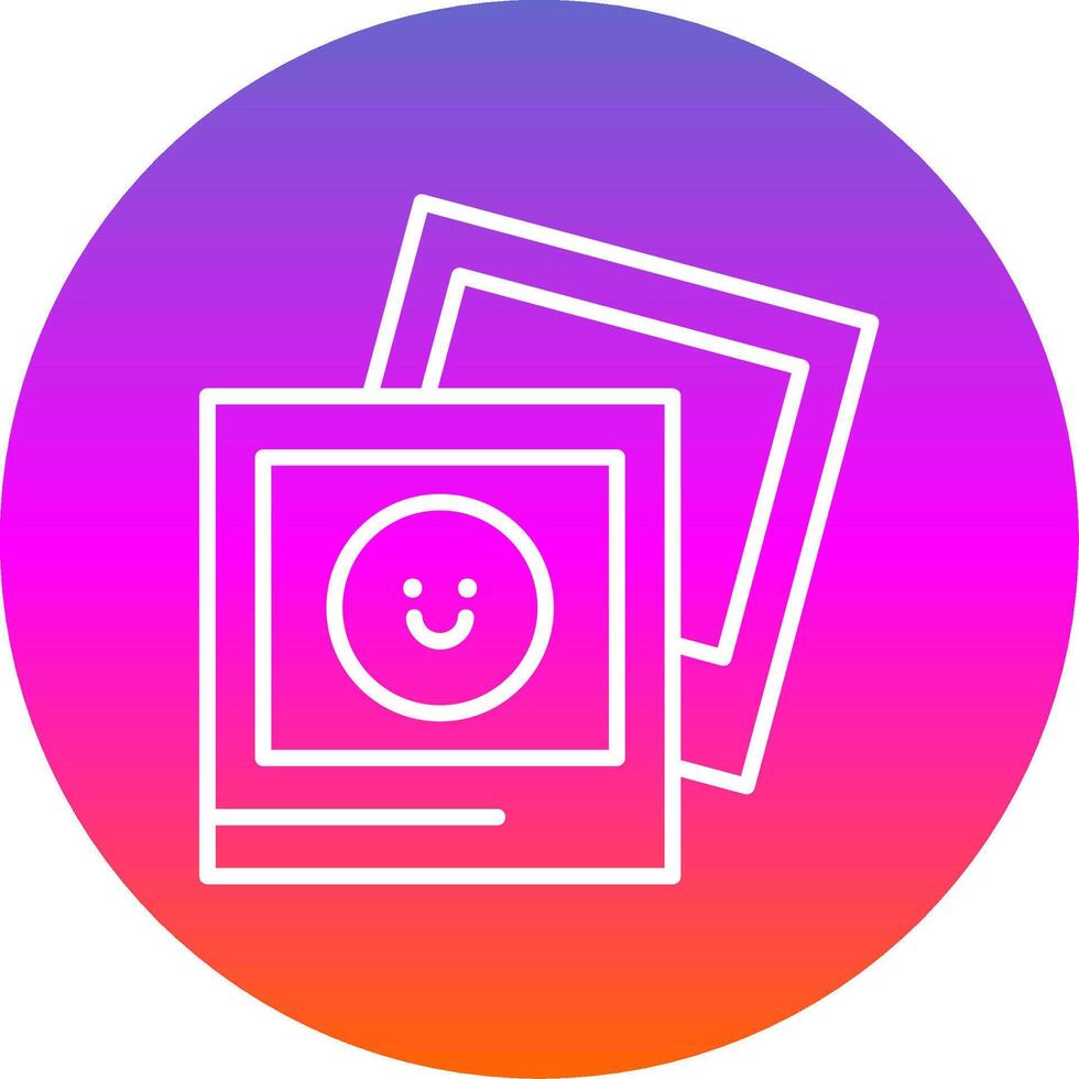 Photograph Line Gradient Circle Icon vector