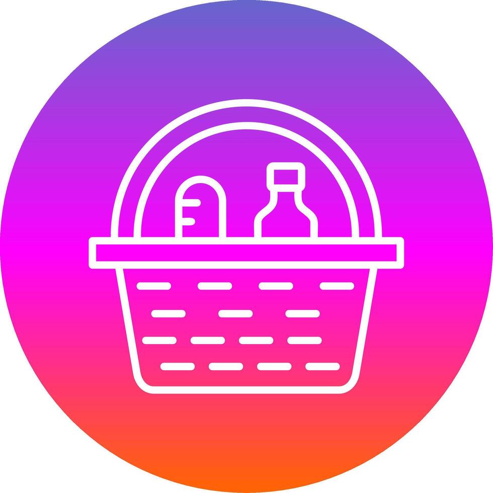 Picnic Basket Line Gradient Circle Icon vector