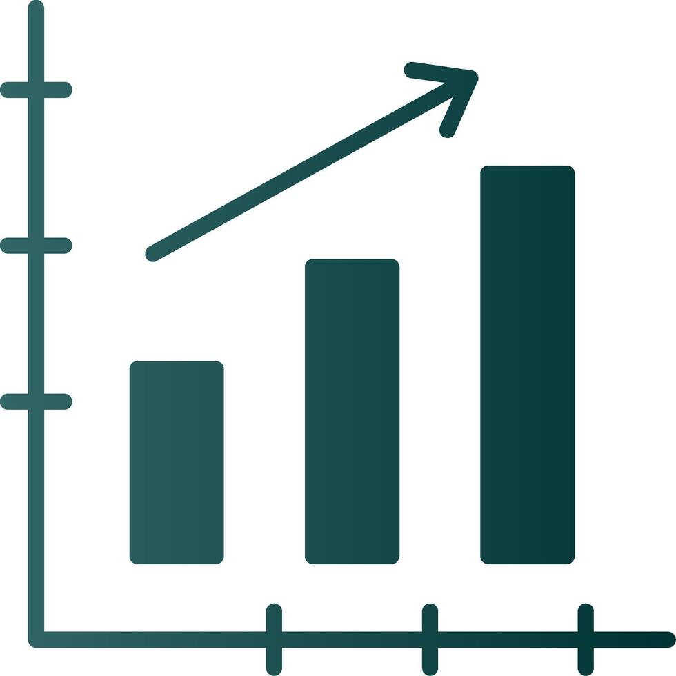 Bar Chart Glyph Gradient Icon vector