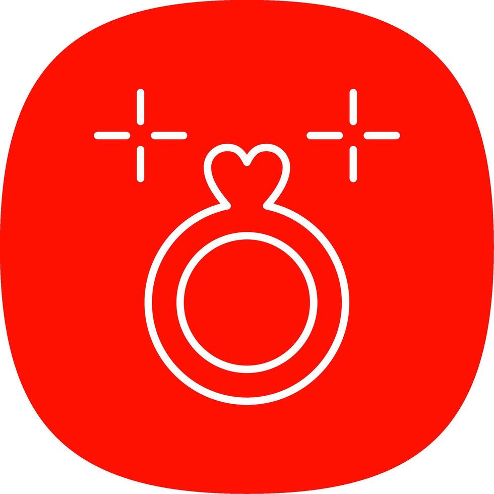 Wedding Ring Line Curve Icon Design vector