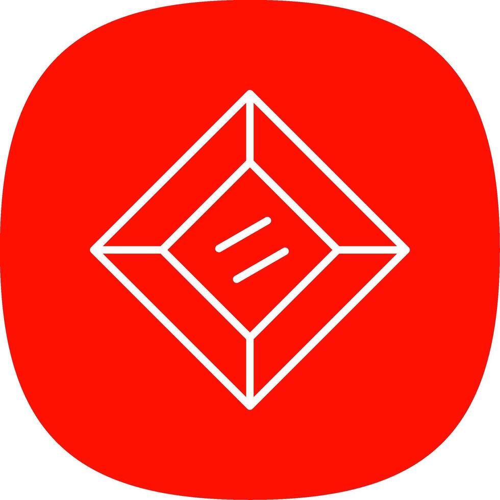 Gem Line Curve Icon Design vector